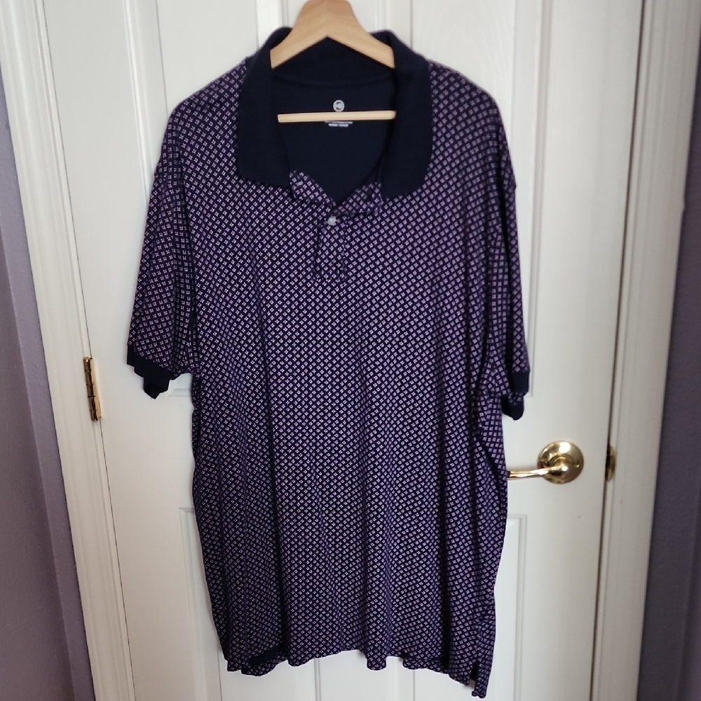 Harbor Bay Men's Navy Patterned Polo Shirt